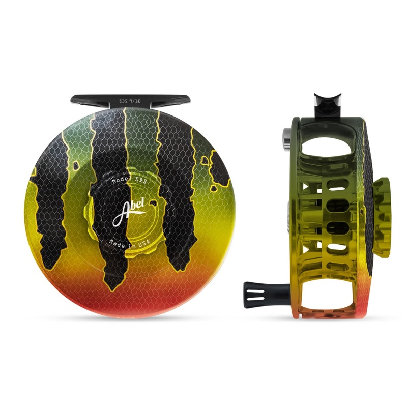 Abel SDS 9/10 Fly Reel – Solid Peacock Bass / Peacock Bass Drag Knob & Black Aluminum Handle