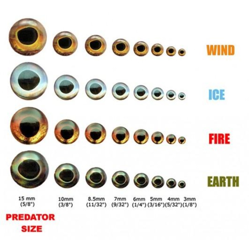 Fish Skull Living Eyes|Earth|Wind|Fire|Ice|10mm|5mm|6mm|7mm|8.5mm|3mm|4mm|15mm