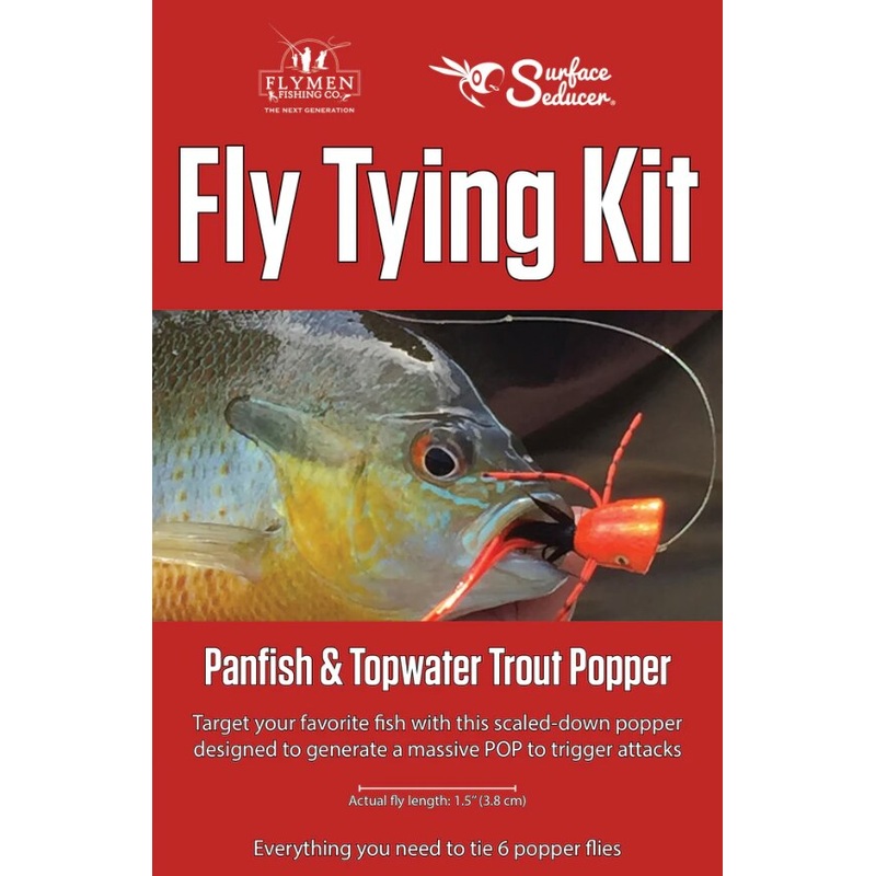 Flymen Fishing Co. Fly Tying Kit – Surface Seducer Panfish & Topwater Trout Popper