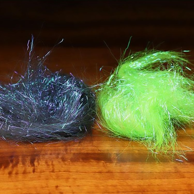 Hareline Ripple Ice Dubbing|Black|Chartreuse|UV Pearl