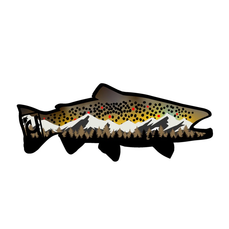 Hooked Design – Brown Trout Sticker