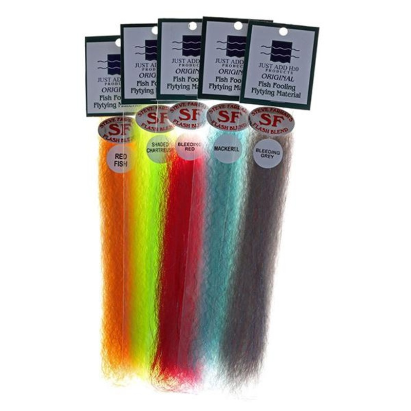 Steve Farrar’s SF Flash Blend|Bucktail White|Black|Dark Purple|Fluorescent Chartreuse|Mullet Brown|Light Purple|Yellow|Herring Back|White|Wild Olive|Red
