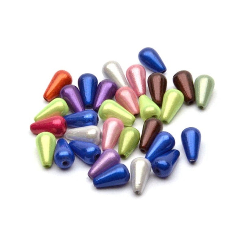 MFC Teardrop Streamer Beads|Chartreuse|Red|6mm