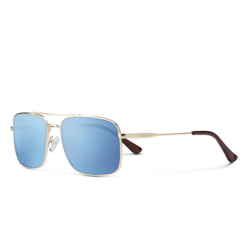 Suncloud Payback Sunglasses – Gold | Polarized Aqua Mirror Lens