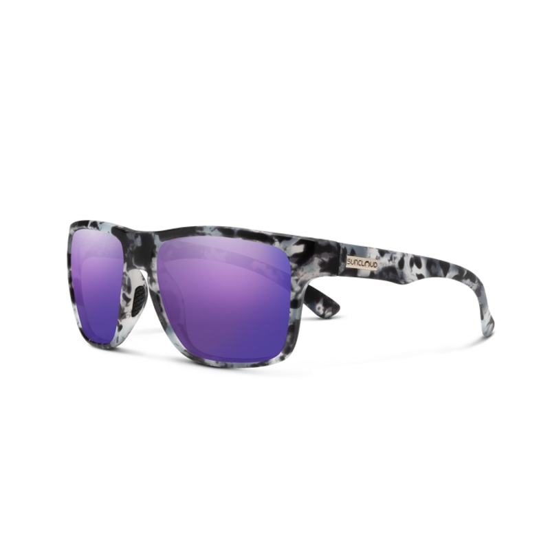 Suncloud Rambler Sunglasses – Matte Ice Tortoise + Polarized Purple Mirror