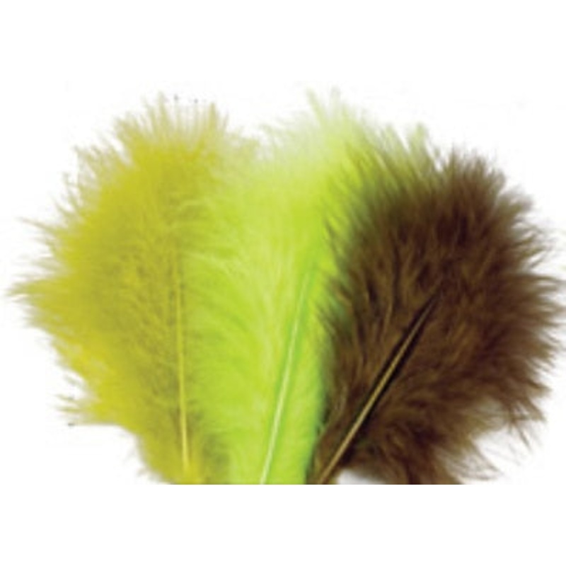 Wapsi Select Marabou Plume|Brown|Fluorescent Fire Orange|Orange|Pink|Shrimp Pink|White|Yellow|Burnt Orange|Tan|Red|Dark Brown|Blue|Olive|Purple|Black|Shad Grey|Peacock Blue|Fluorescent Red|Fluorescent Orange|Chartreuse|Fluorescent Pink