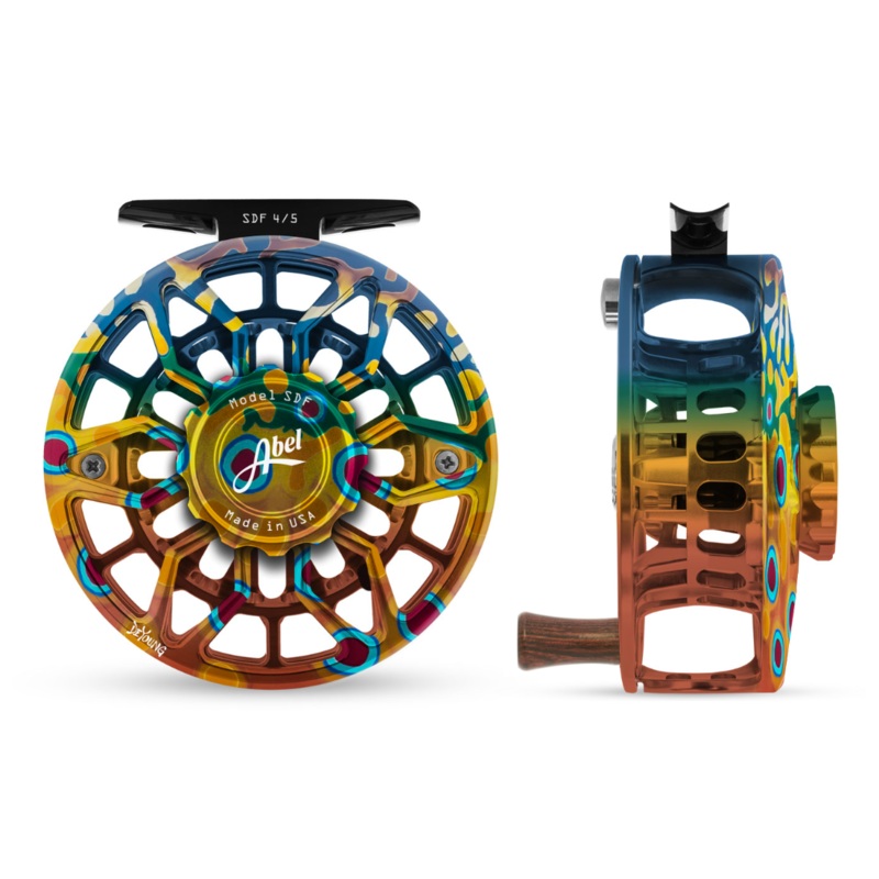 Abel SDF 4/5 Fly Reel – Ported DeYoung Brook Flank / DeYoung Brook Flank Drag Knob & Rosewood Handle
