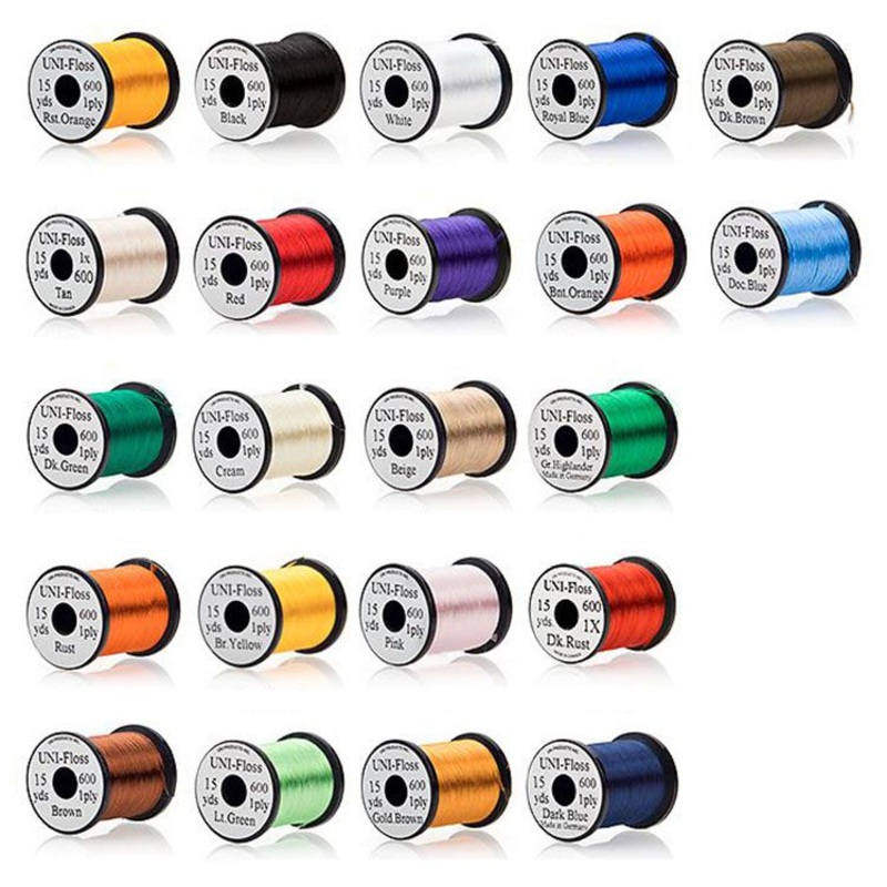 Uni-Floss|Royal Blue|Rust Orange|White|Cream|Orange|Burnt Orange|Beige|Grey|Tan|Golden Brown|Wine|Red|Light Green|Highlander Green|Olive|Purple|Pink
