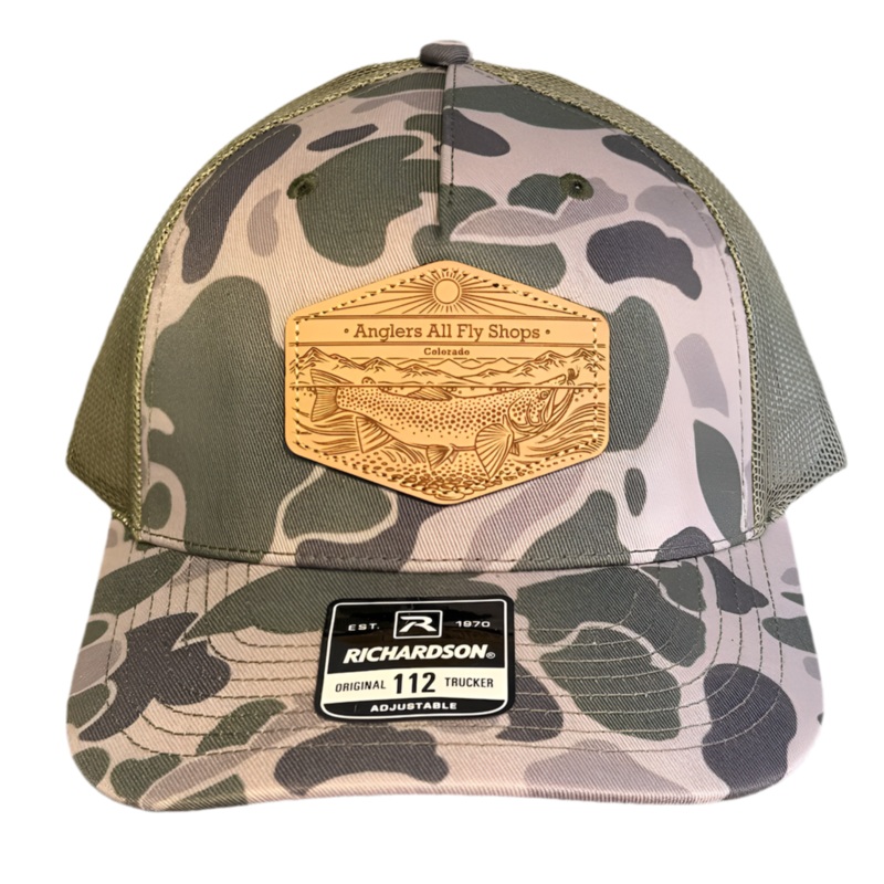 Anglers All Range Riser Patch Trucker Hat – Duck Camo/Green