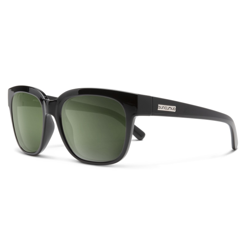 Suncloud Affect Sunglasses – Black + Polarized Gray Green Lens