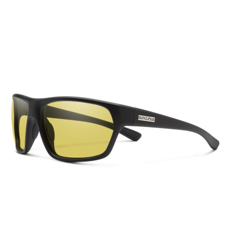 Suncloud Boone Sunglasses – Matte Black + Polarized Low Light Yellow