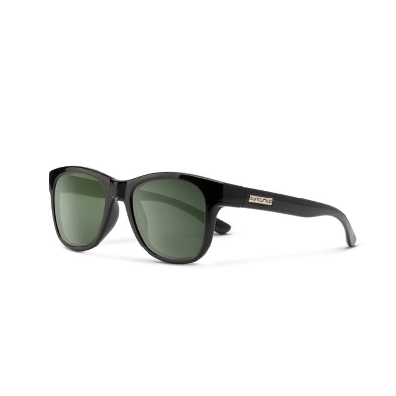Suncloud Leeway Sunglasses – Black + Polarized Gray Green Lens