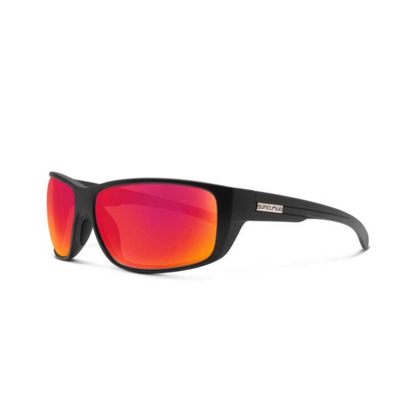 Suncloud Milestone Sunglasses – Matte Black + Polarized Red Mirror