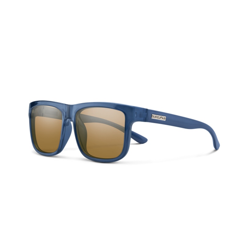 Suncloud Quiver Sunglasses – Matte Crystal Denim + Polarized Brown