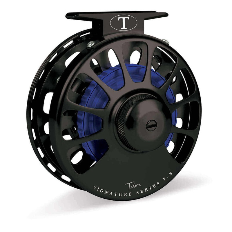 Tibor Signature Series 9-10 Fly Reel – Frost Black / Aqua Hub