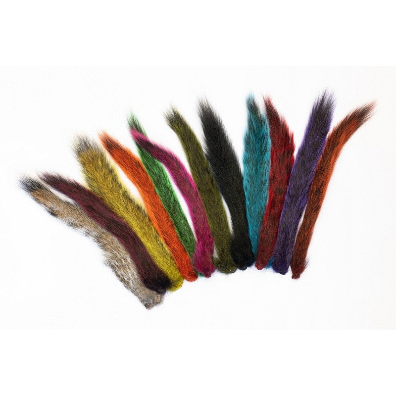 Veniard Grey Squirrel Tail|Natural|Dyed Yellow|Olive|Fiery Brown
