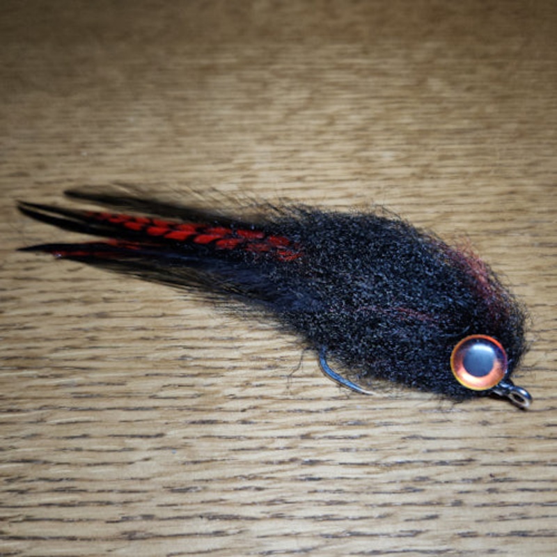K9 Saltwater Flies Black & Red Bulkhead