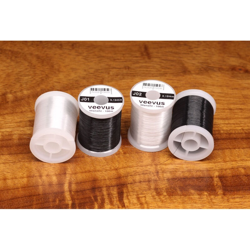 VEEVUS MONO THREAD|CLEAR WHITE|BLACK|.1MM|.2MM