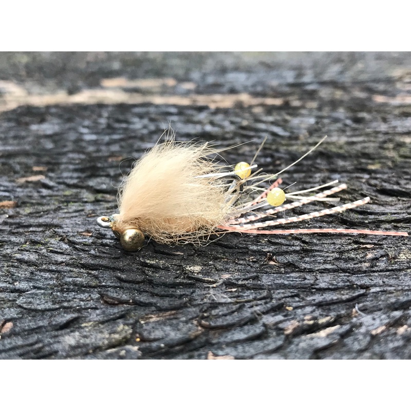 Mini Mantis|Tan|Tan/Brown|6|Bead chain|Brass dumbbell