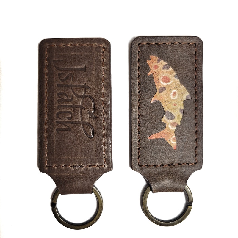 JS Patch Brown Trout Leather Keychain