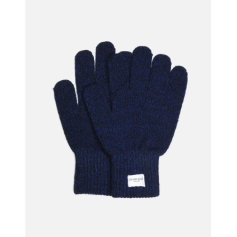 Navy Marled Wool Gloves
