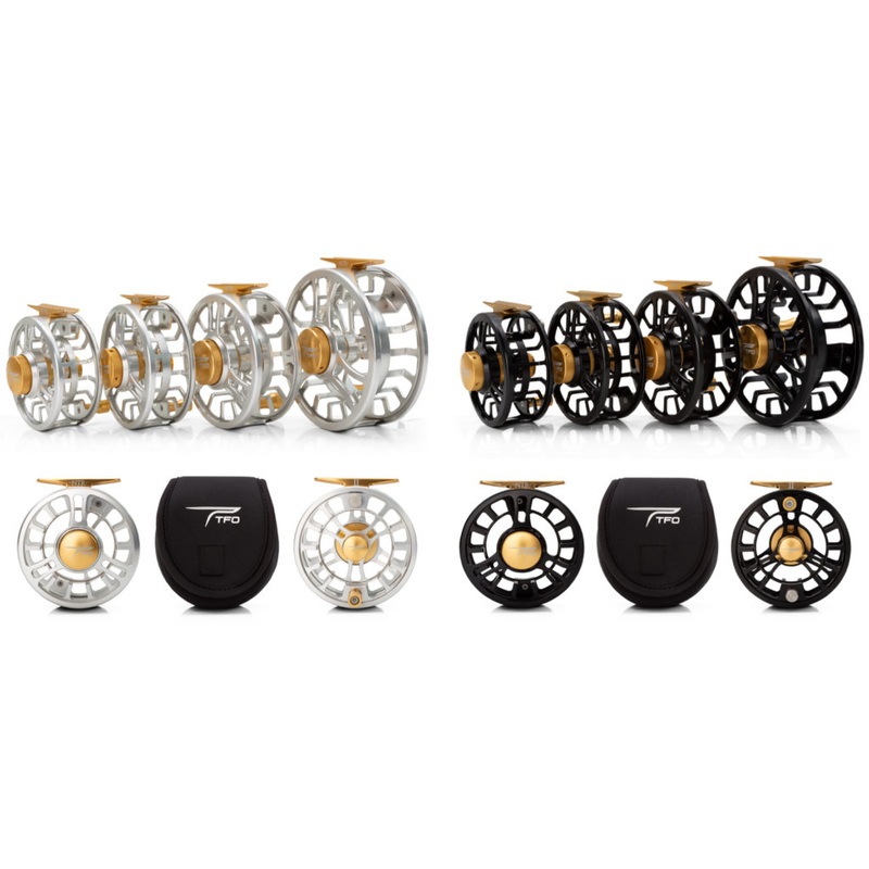 TFO NTR Series Fly Reel|I|II|III|IV|Black & Gold|Clear & Gold