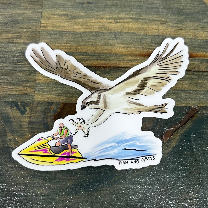 Fish and Grits jet ski osprey sticker
