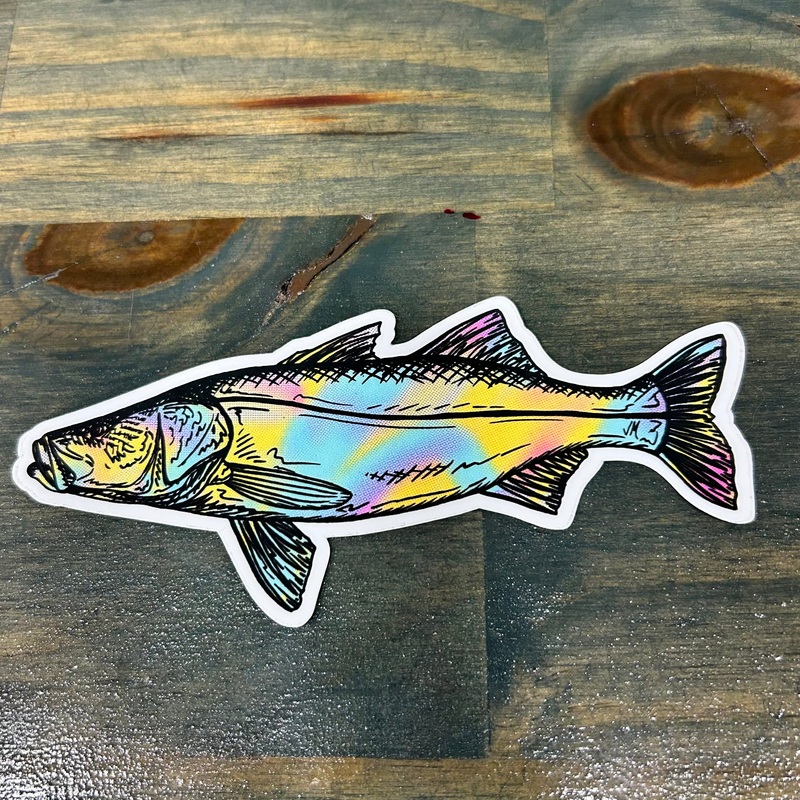 JMFish Co. tie-dye snook sticker