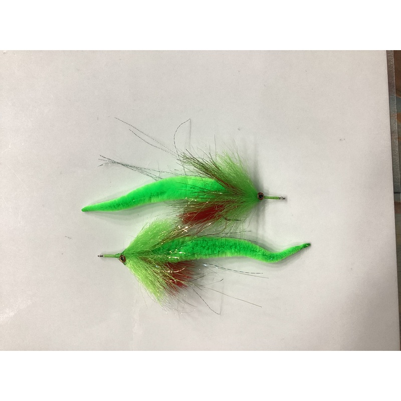 Micro-dragontail – chartreuse/red