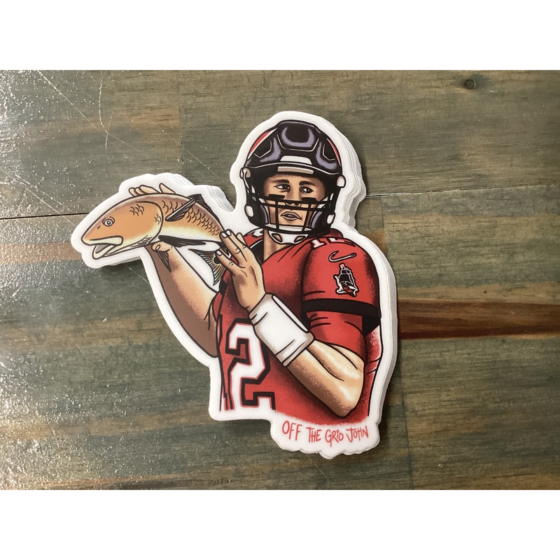 Off the Grid John Redfish Football Sticker