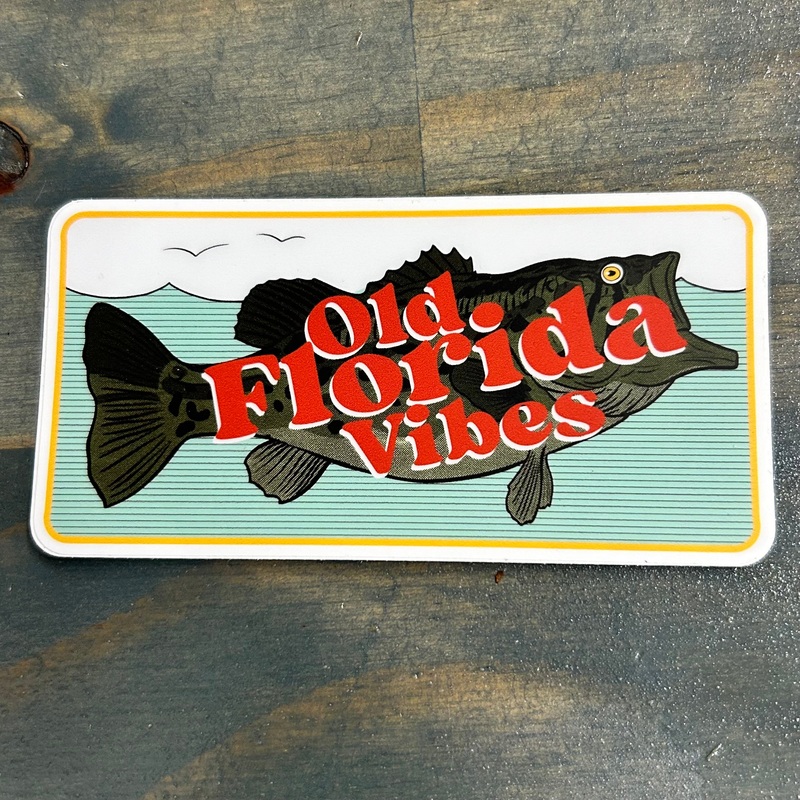 Old Florida Vibes Largemouth Bass Sticker