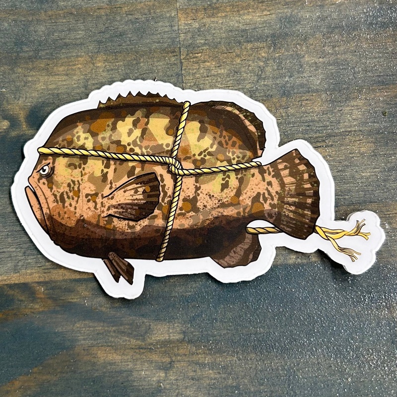 Old Florida Vibes Square Grouper Sticker