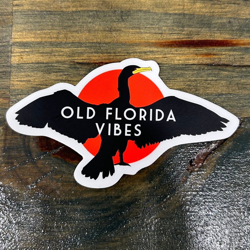 Old Florida Vibes Cormorant sticker