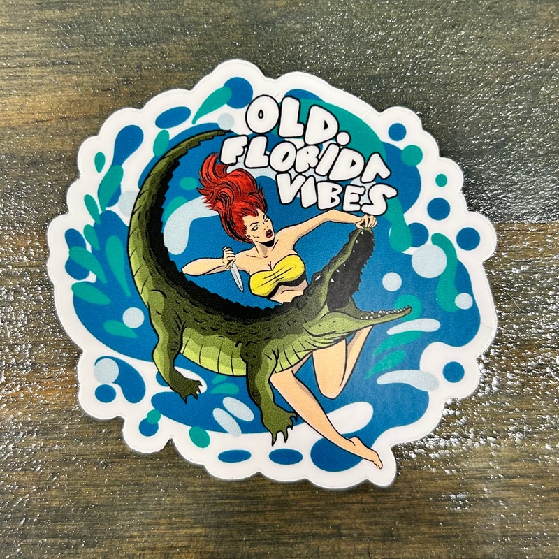 Old Florida Vibes Gator Days Sticker