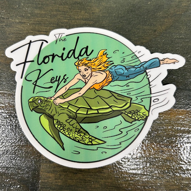 Old Florida Vibes Keys Turtle sticker