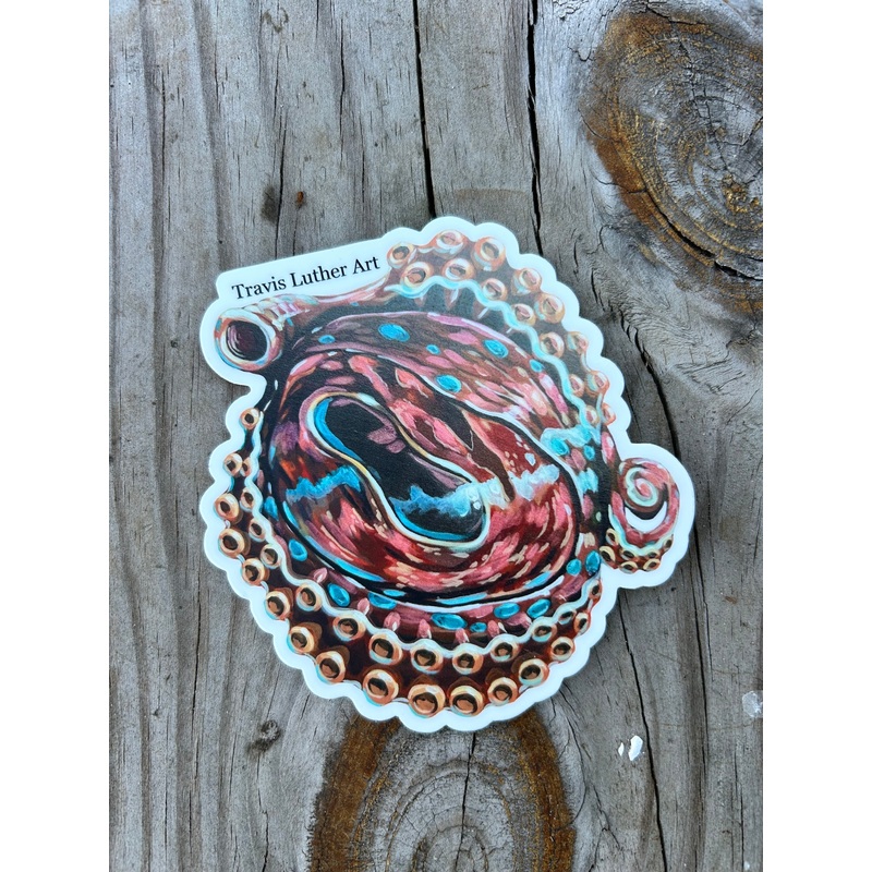 Travis Luther Art Octo Eye Red Sticker
