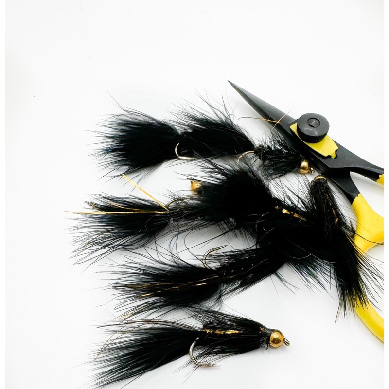 BH Wooly Bugger Black Gold Flash