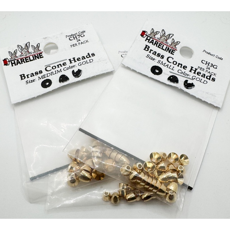 Brass Cone Heads Gold|X-Small Gold|Small Gold|Medium Gold