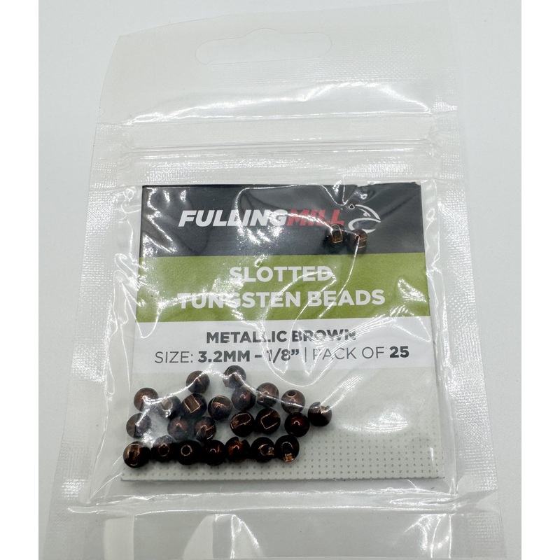 Slotted Tungsten Beads Metallic Brown