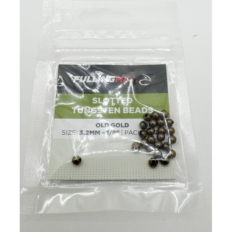 Slotted Tungsten Beads Old Gold