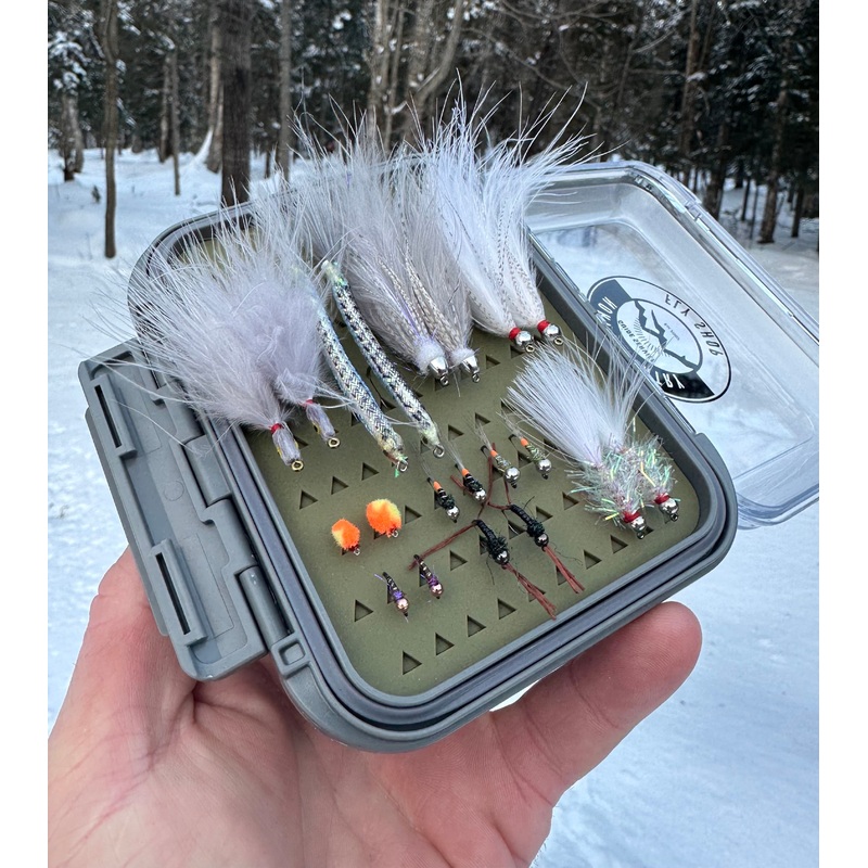 Winter Fly Selection for With Custom Waterproof Fly Box