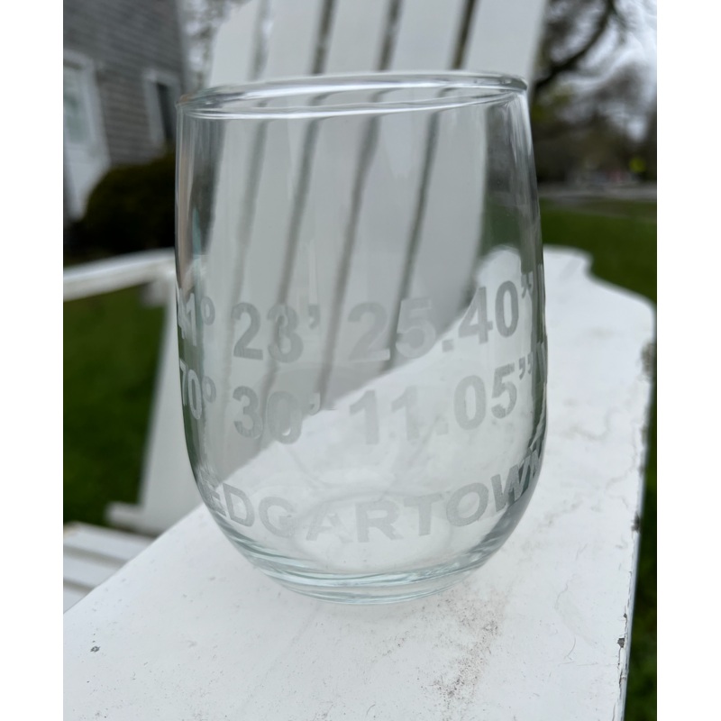 Edgartown Coordinates Wine Glass