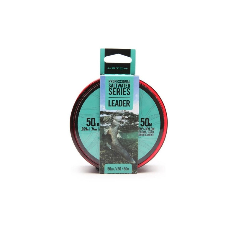 Hatch Professional Saltwater Med/Hard 100% Nylon Monofilament Leader 50m