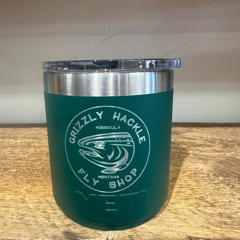 YETI Rambler Lowball 10 oz|Circle Fish|Black Forest Green