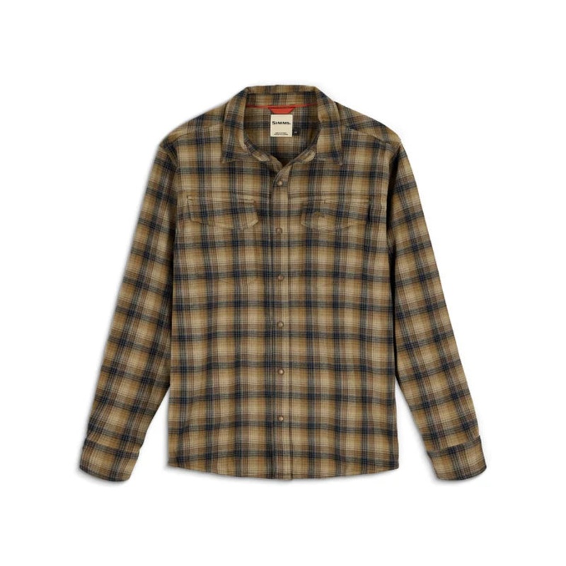 Simms M’s Gallatin Flannel|Kennebec Plaid: Stone|Small|Medium|Large|X Large|XX Large