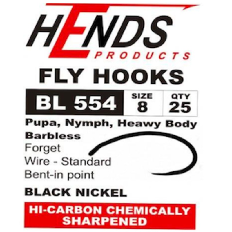 Hends Hook – BL554, Caddis Pupa, Czech Nymphs – Barbless