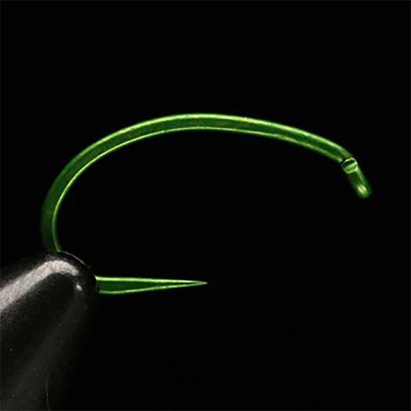 Daiichi 1924 Heavy Barbless Scud Hook – Matte Green