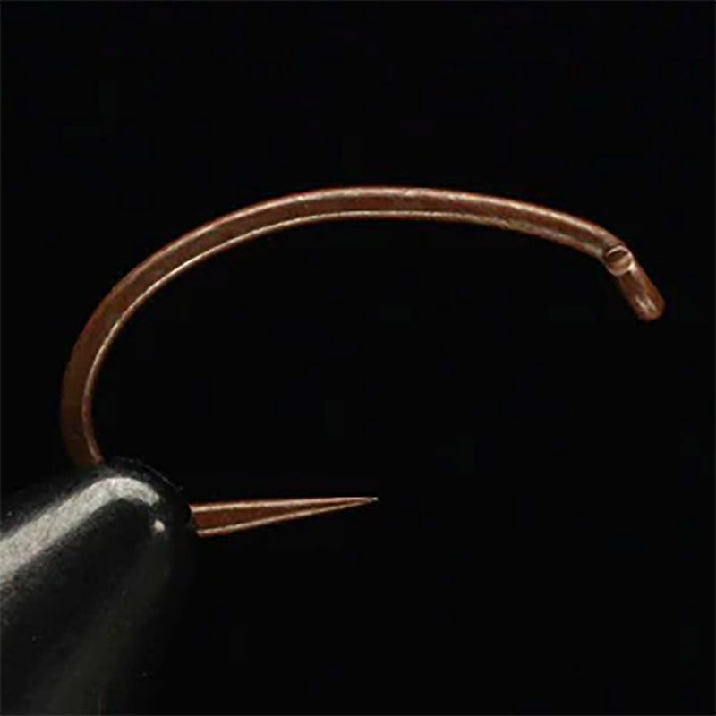Daiichi 1925 Heavy Barbless Scud Hook – Matte Brown