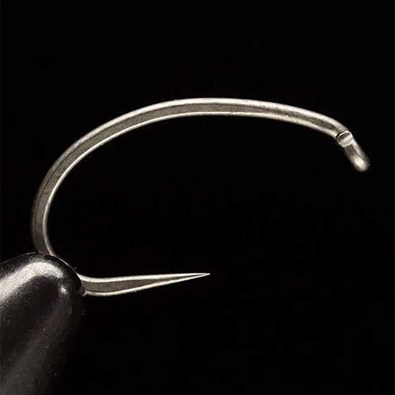 Daiichi 1928 Heavy Barbless Scud Hook – Matte Grey