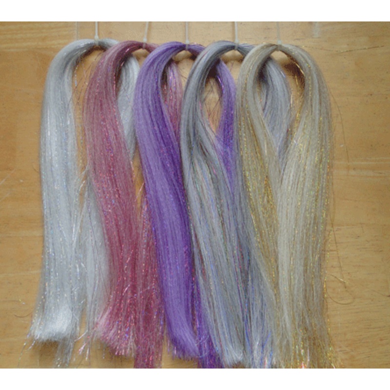 Big Game Hair – Tinsel Blends|Baitfish Blood|Baitfish Olive|Baitfish White|Deep Minnow Green|Midnight Red|Ocean Blue|Pink Candy|Purple Mist|Rainbow|Shad Tan